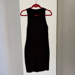 SHEIN Black Ribbed Midi Tank Dress